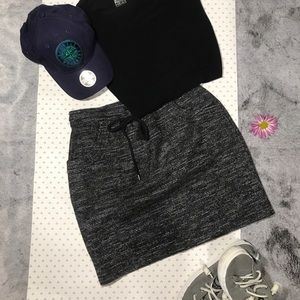 Gray,silver and black mini Loft skirt